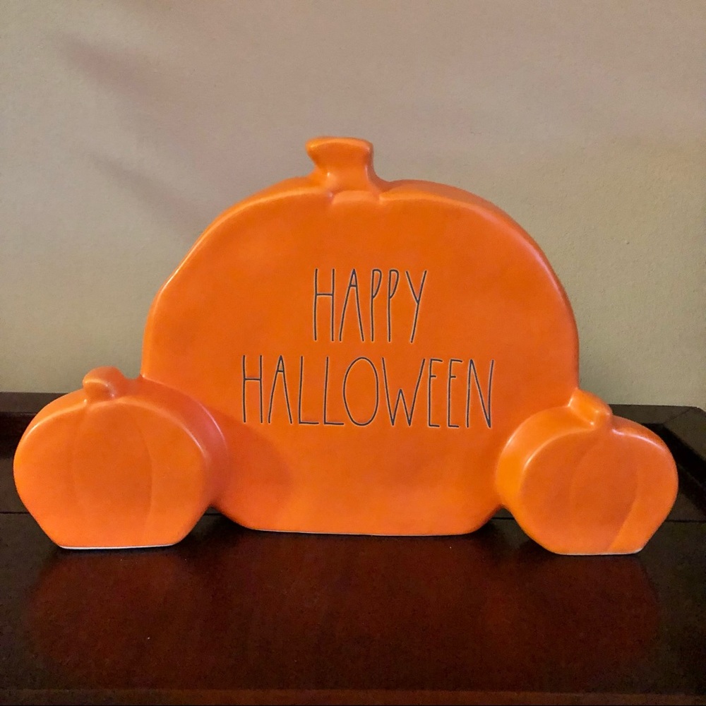 Rae Dunn Happy Halloween Ceramic Pumpkin Decor